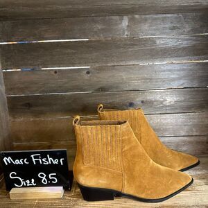 Womens Marc Fisher LTD Yarita Tan Suede‎ Pointed Ankle Boots Booties Size 8.5 M